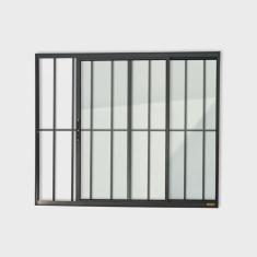 Janela Confort 2 Folhas com Grade Vidro Liso 80cm x 80cm Brimak
