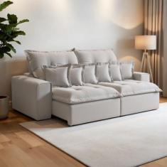 Sofá Retrátil e Reclinável 250cm com 6 Almofadas Dubai - Martins Estof
