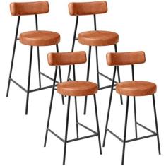 Kit 04 Banquetas Baixa Para Cozinha Sala De Jantar Bar Bancada Milão L