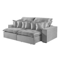 Sofá 2 Lugares Retrátil E Reclinável M-144 Veludo Martins Cinza