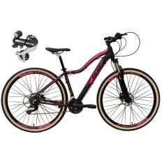 Bicicleta 29 Feminina Ksw Mwza 24v Câmbio Shimano Acera K7 Suspensão Trava Freios a Disco Pneus Bege-Feminino