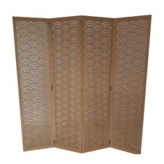 Biombo 4 Folhas 172X180cm Mdf Modelo 16 Cru Vazado - Rosane Artes