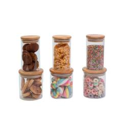 Conjunto de Potes Herméticos com Tampa de Bambu - 6 Peças Oikos, U, NA