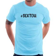 Camiseta Sextou Hashtag - Foca na Moda, Azul bebê, P