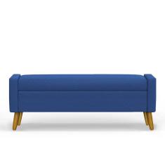Recamier Bau Londres 1,20m Suede Azul Marinho - Clique Decor