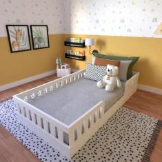 Cama Infantil Montessoriana Solteiro Sol Yescasa Branco