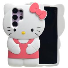 MONEHOYSY Capa de desenho animado para Samsung Galaxy S22 Ultra 6,8 polegadas, moda fofa 3D gatinho fofo Kawaii silicone macio animal tectivo gel choque de gel capa traseira para crianças mulheres