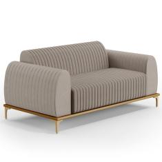 Sofá 180cm 3 Lugares Base Gold Molino D06 Linho C-370 Bege - Mpozenato