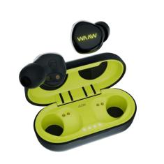 WAAW by ALOK Fone de Ouvido Bluetooth Intra-Auricular Sem Fio, Com Microfone e Toque inteligente WAAW MOB 100EB, Preto e Verde