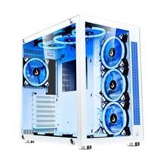 Gabinete Gamer Rise Mode Galaxy Glass Sound, Mid Tower, RGB, LED, Lateral e Frontal em Vidro Temperado, Sem Fans, Branco - RM-GA-GGS-FW