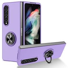 Para Samsung Galaxy Z Fold 5 4 Capa à prova de choque com anel magnético e suporte de suporte capa traseira para Galaxy Z Fold 3 1 2 5G, roxo, para Galaxy Z Fold1
