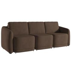 Sofá Cama para Sala de Estar 4 Lugares 336cm Montserrat K01 Veludo Mar