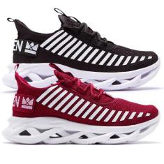 Kit 2 - Tênis masculino Macio Corrida Academia Esporte - Oldsen, Preto