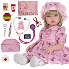 Boneca Reborn Completo de Silicone de Luxo Princesa 52 cm - Cegonha Re