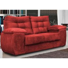 Sofá Luxemburgo 2 Lugares 1,52m Tecido Suede Vermelho - CAMA INBOX REQ