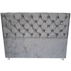 Cabeceira Cama Box Capitone Suede Amassado Cinza  King 195X120 Rbl