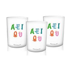 Kit 3 Copos Personalizados Abecedario Dia das Crianças