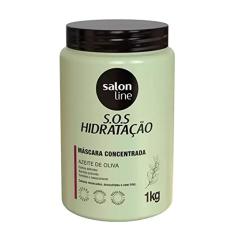 Salon Line, Máscara Capilar, SOS Hidratação, Azeite de Oliva, Vegana - Cabelos Cacheados e Crespos, 1 Kg