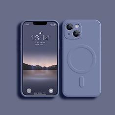 Capa de silicone líquido para iphone 15 14 13 12 11 pro max mini x xr xs plus telefone magnético capa de carregamento sem fio, cinza, para iphone 11pro