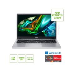Notebook 15.6&quot; Acer Aspire 3, Ryzen 3 7320U Quad Core, Tela HD, Memória 4GB DDR5, SSD 256GB NVMe, Windows 11, A315-24P-R3TV