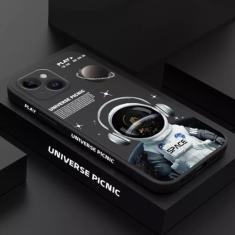 Capa para iPhone 14 Pro Max Capa para iPhone 11 Capas Cartoon Space Astronaut Cases para iPhone 13 12 XS Max X 7 8 Plus Capa mole, 4, para iPhone 12 Mini