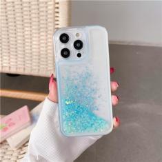 Brilho escuro luminoso glitter líquido neon areia capa de telefone para iPhone 15 Pro 11 13 14 12 Pro Max lantejoulas areia movediça capa transparente, T2, para iPhone 15Pro Max