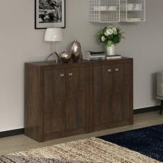 Kit 2 Balcões Me4103 com 4 Portas e Prateleira Rústico