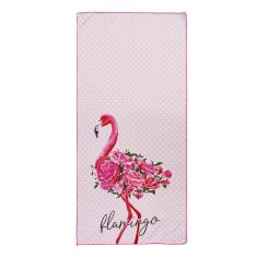 Toalha de Praia Aveludada Flamingo 140x70cm Realce Premium