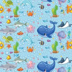 Papel de Parede Fundo do Mar Infantil 57x270cm - Quartinhos