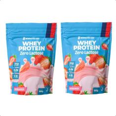 Kit 2un Whey Protein Zero Lactose 900g New Nutrition, Morango
