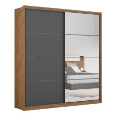 Guarda Roupa Casal Belga 2 Portas Deslizantes Flex com 4 Espelhos - Demartêz 