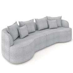 Sofá 3 Lugares 230cm Orgânico Quito K04 Boucle Cinza - Mpozenato