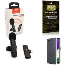 Capa Samsung A22 5G + Microfone Lapela Sem Fio + Película 3D