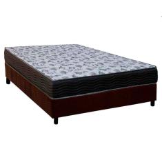 Cama Box Viúva: Colchão Espuma D33 Ortobom /EP Anatômico Fort Tech ISO 100 + Base CRC Courano Brown(128x188)
