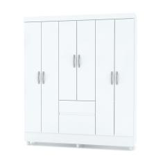 Guarda Roupa Solteiro 6 Portas 153 cm Rio Plus Branco/Camarim - Pallazio