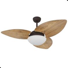 Ventilador de Teto Kovalski Marrom Texturizado 3 Pás Rádica Freijó 220V com Controle