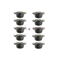 Jogo 10 Panelas Caçarolas Alumínio Fundido Craqueadas