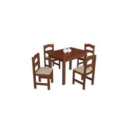 Mesa Arauna com 4 Cadeiras Primavera, Amendoa/Bege