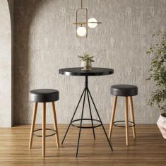 Conjunto Mesa Bistrô e 2 Banquetas Londres Salaone