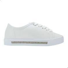 Tênis Molekinha Napa Sardenha Neo Branco Strass