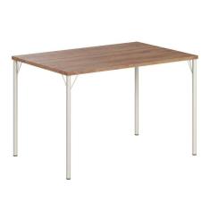 Mesa De Sala Jantar 1586 Aço C- Tampo Madeirado 120x80cm Prata-freijo - Carraro