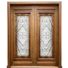 Porta Dupla Madeira Maciça/ferro Completa 186x213x14cm Cedro Rosa Ambo