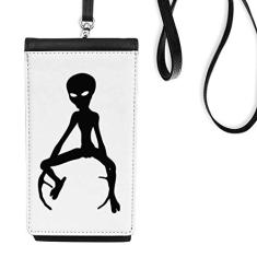 Bolsa estilo carteira para celular estilo alienígena Art Déco, universo, bolso preto