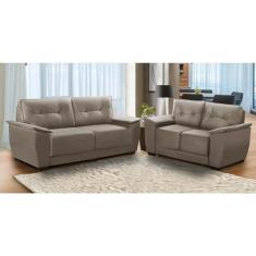 Sofá 2 e 3 Lugares Sara 1,50x2,00m Suede Cappuccino Adonai Estofados