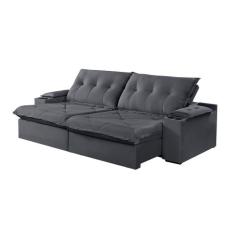 Sofá 4 Lugares Retrátil e Reclinável Martins M-163 Com Acessórios Velu