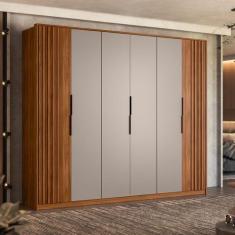 Guarda Roupa Casal Atrice 6 Portas com 2 Portas Ripado - Demóbile