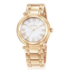Relógio Pulso Jean Vernier Pulseira Aço Ip Rosegold Jv01003