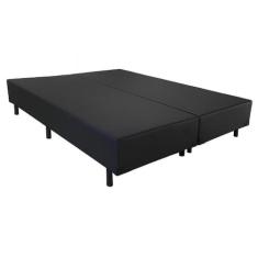 Base Box Queen Bipartido Sintético Preto - 158x198x40 - DMHOPE7