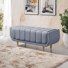 Recamier Alemanha 1,30M com Base Madeira Linho Sofatec