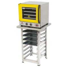 Kit - Forno Turbo Elétrico Fast Oven PRP-004 127v Amarelo + Bancada ME